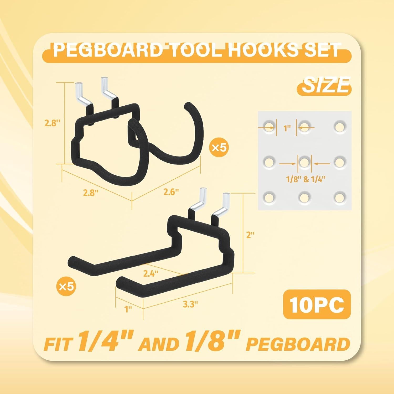 Ganchos de Tablero de Clavos BFPeaky 10PC Alta Resistencia