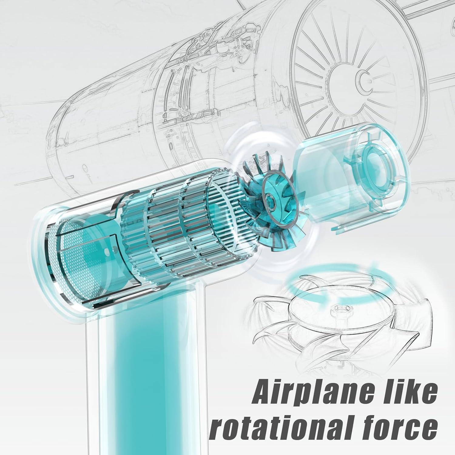 Ventilador de Mano Jaroco Turbo 85000RPM Recargable USB-C Beige