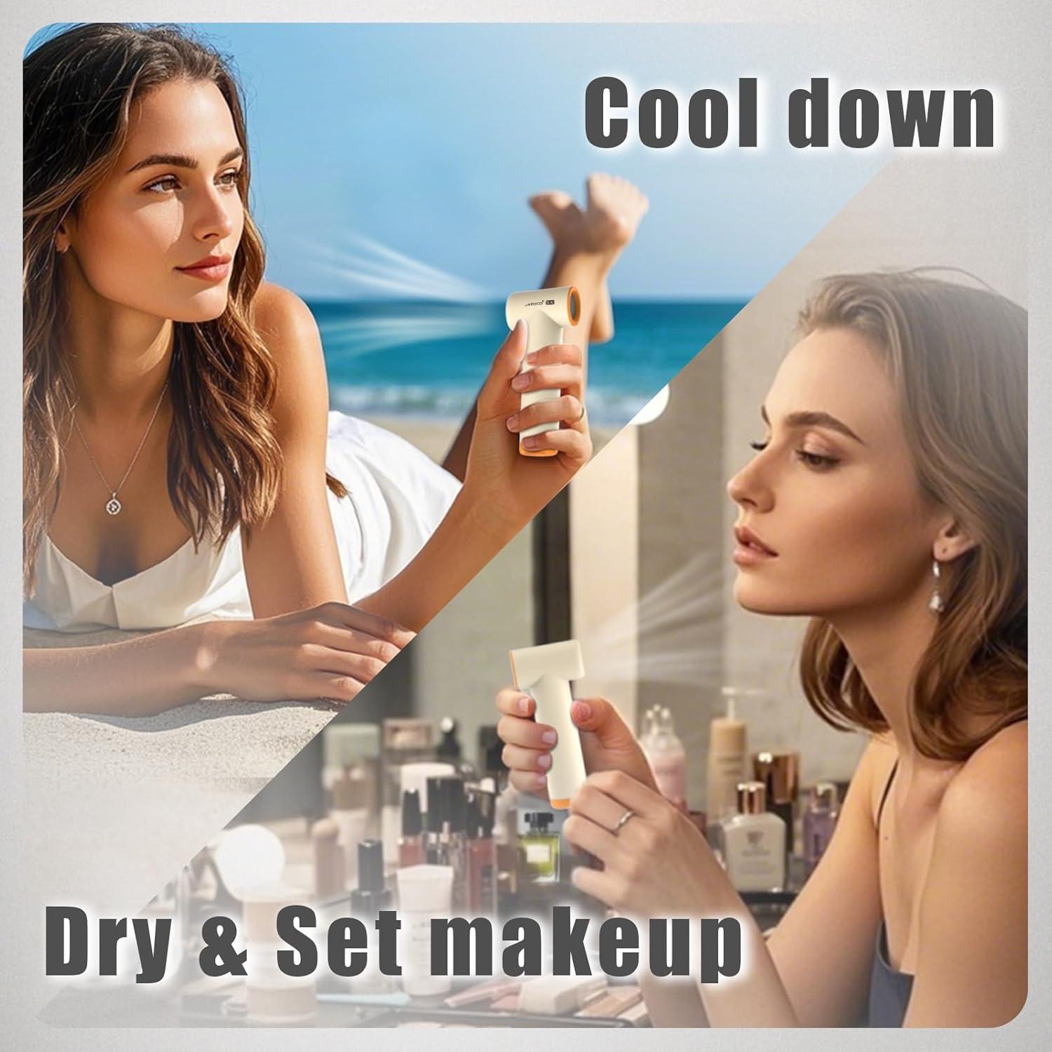 Ventilador de Mano Jaroco Turbo 85000RPM Recargable USB-C Beige