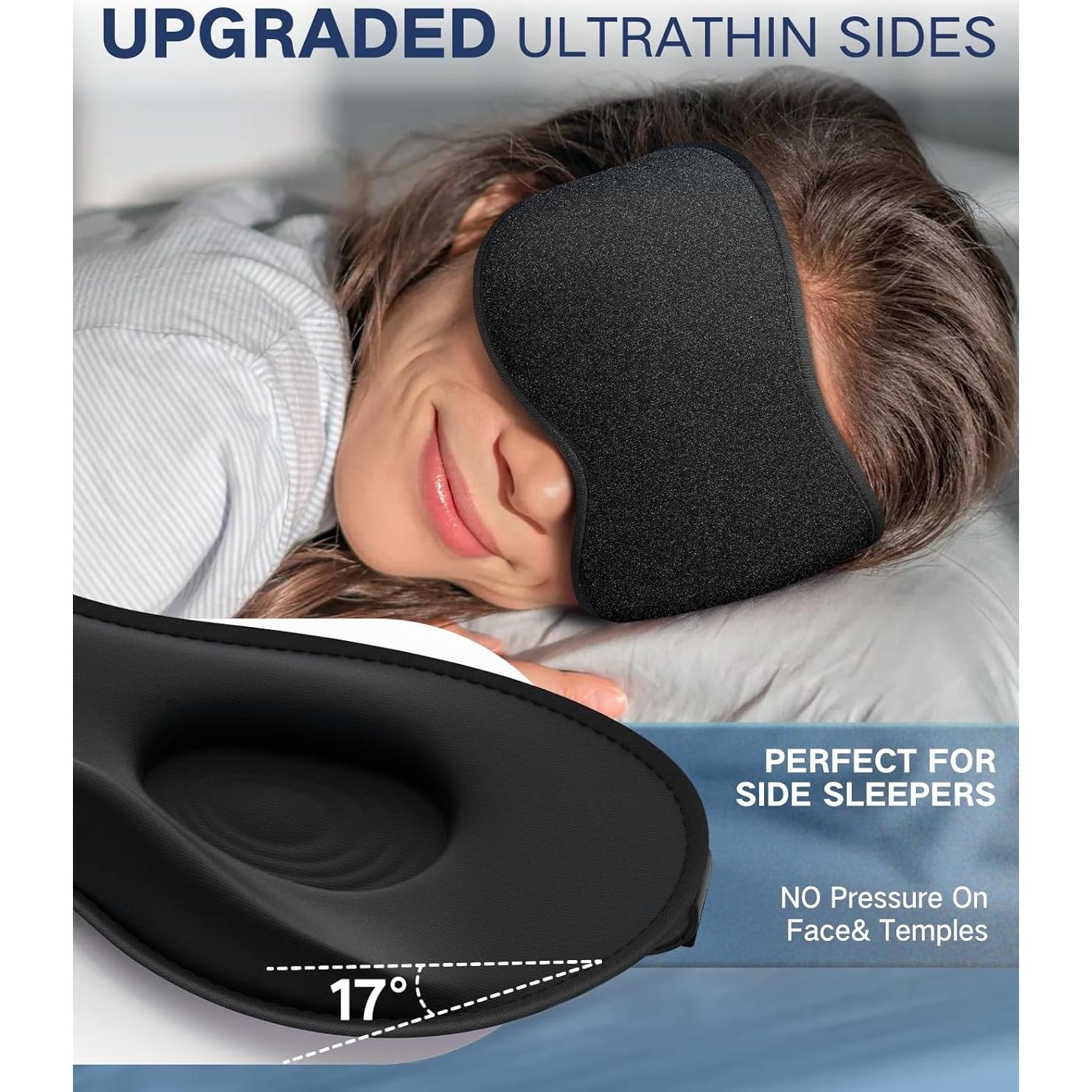 Máscara de Sueño Vynix 3D Antifaz Ocular Ajustable Negro