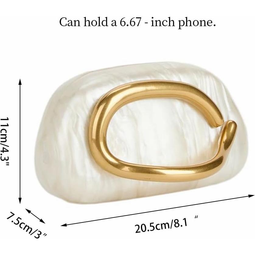 Bolso de Noche Acrílico Beige DEBIMY con Asa de Metal