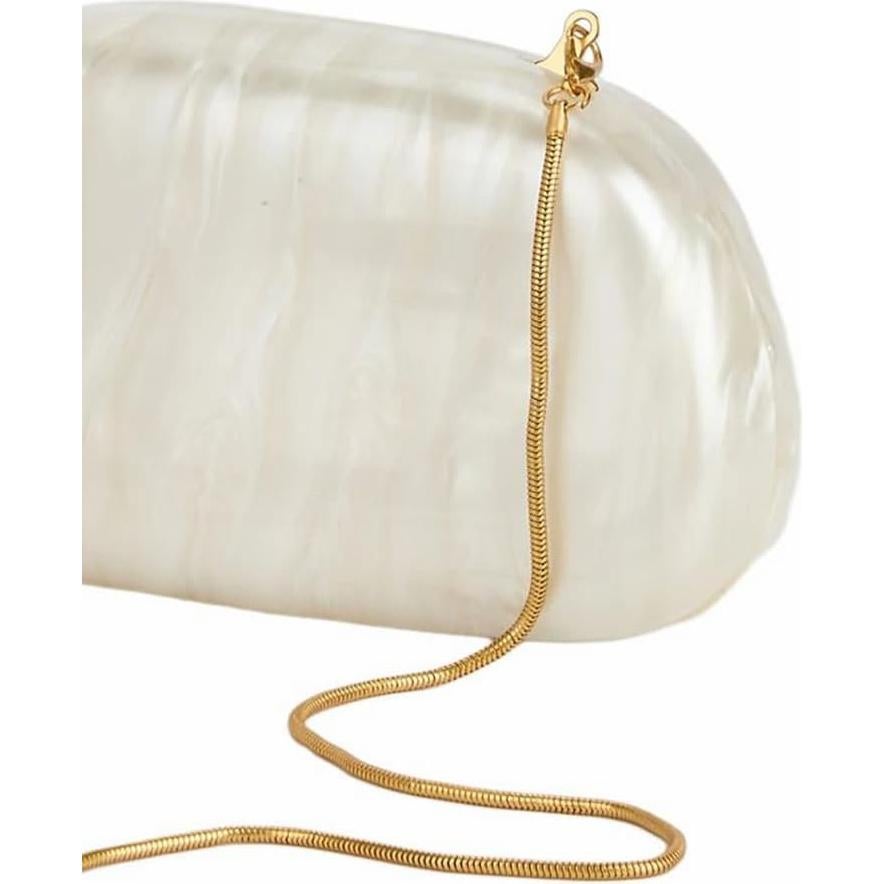 Bolso de Noche Acrílico Beige DEBIMY con Asa de Metal