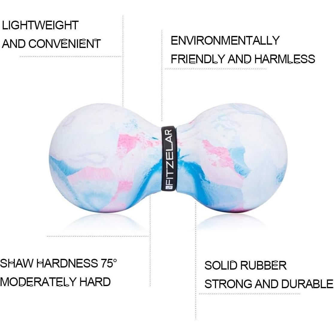 Bola de Masaje Doble Lacrosse FITZELAR 13x6.5cm para Dolor Muscular