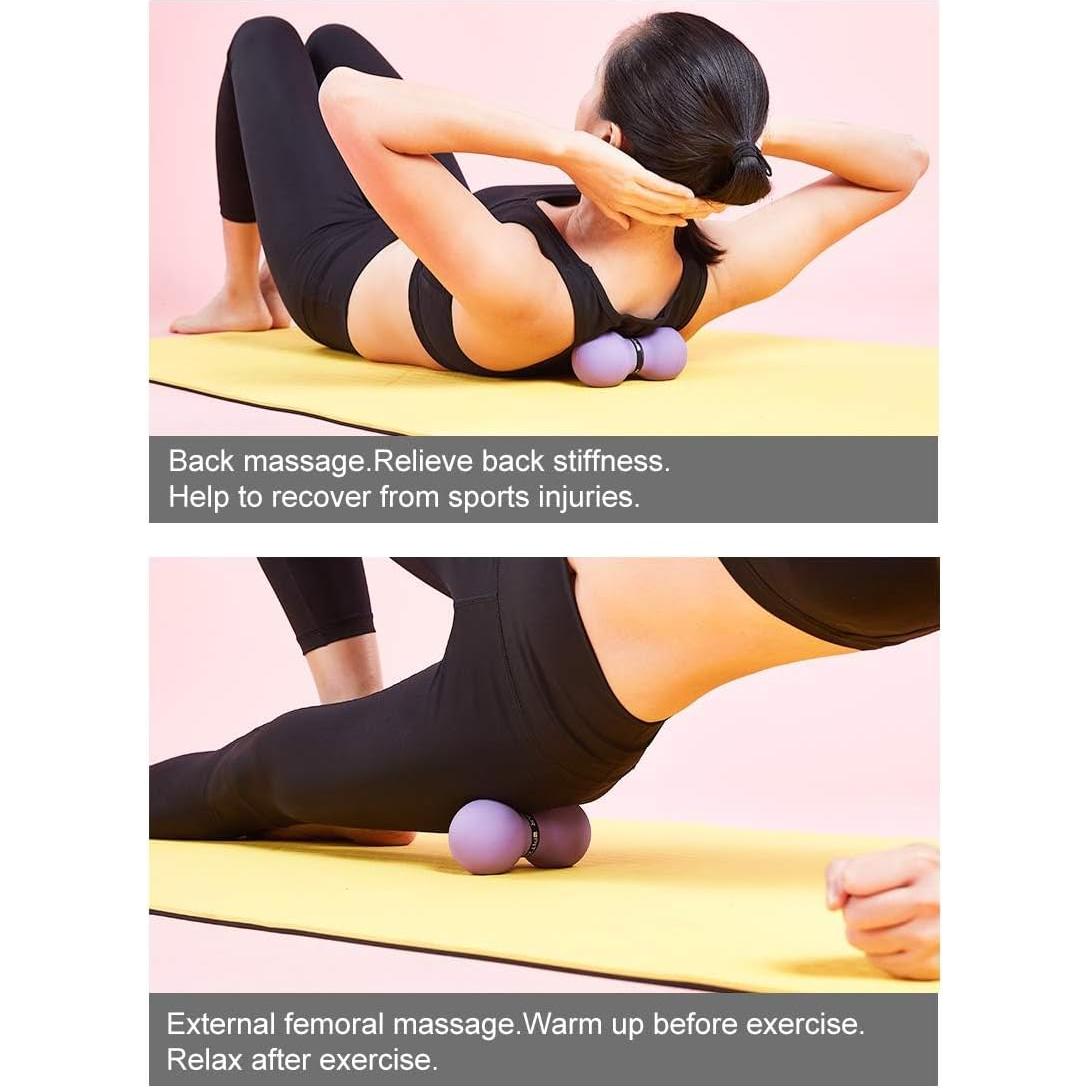 Bola de Masaje Doble Lacrosse FITZELAR 13x6.5cm para Dolor Muscular