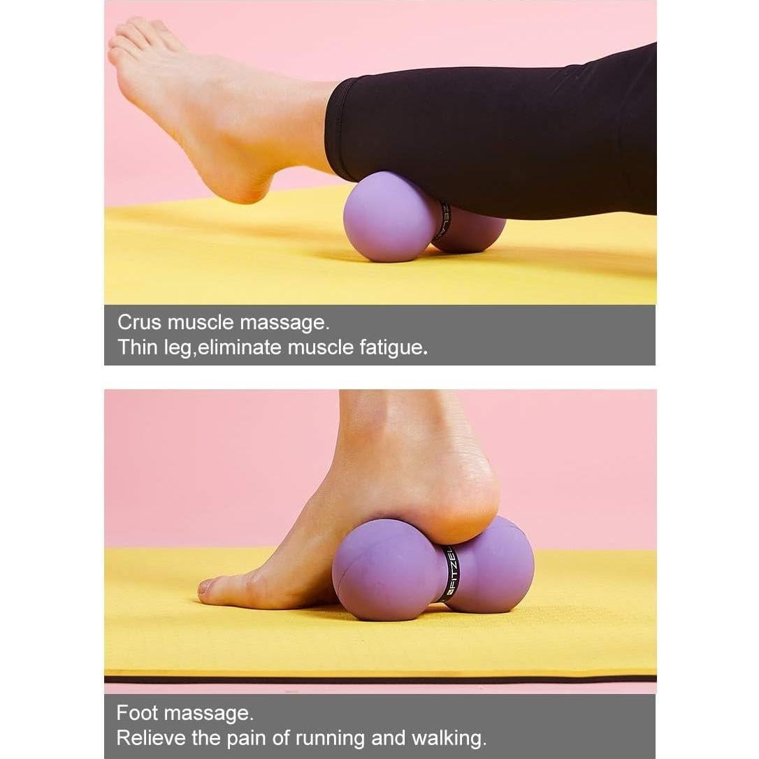 Bola de Masaje Doble Lacrosse FITZELAR 13x6.5cm para Dolor Muscular