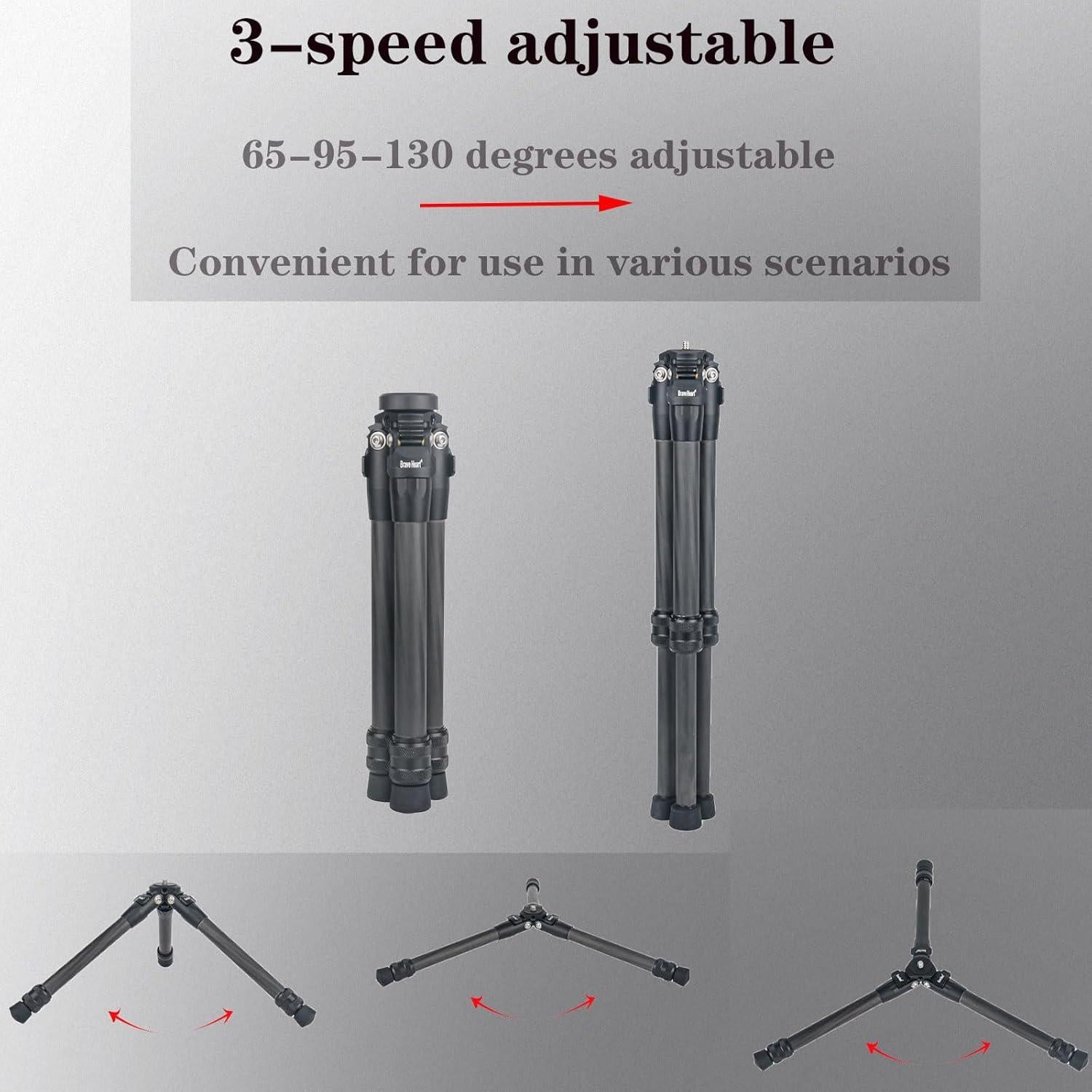 Trípode Mini Brave Heart de Fibra de Carbono para Cámaras