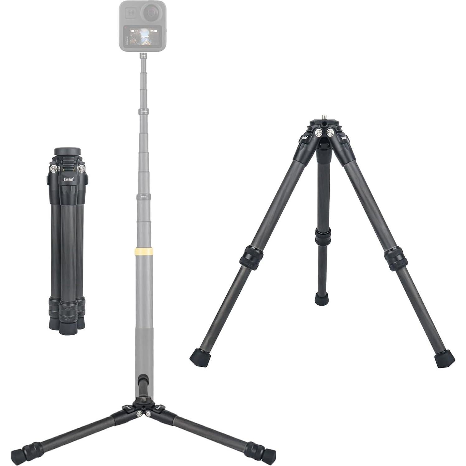 Trípode Mini Brave Heart de Fibra de Carbono para Cámaras