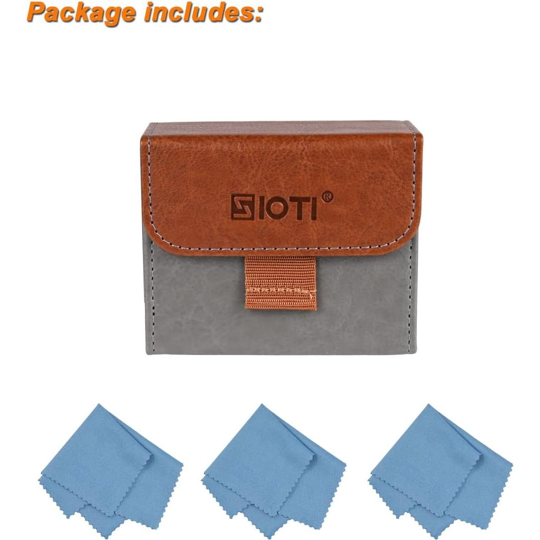 Funda de Filtro de Lente SIOTI 4 Bolsillos Cuero 62mm