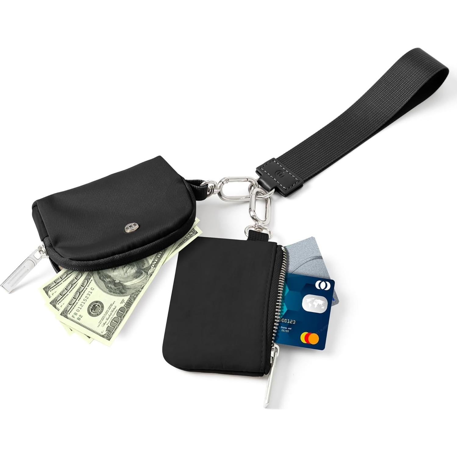 Cartera de muñeca Mum's Memory Mini Zip Negro 11x8cm