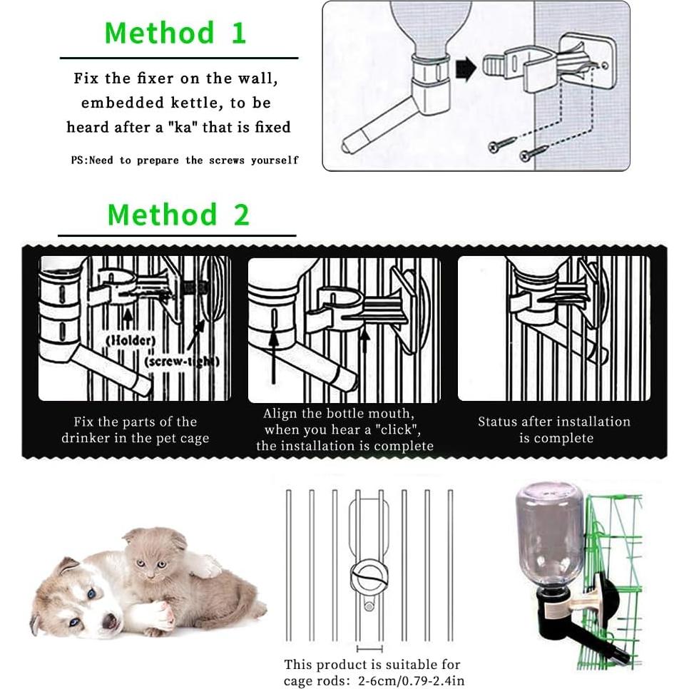 Botella dispensadora de agua para perros Andiker No-Drip 350ml