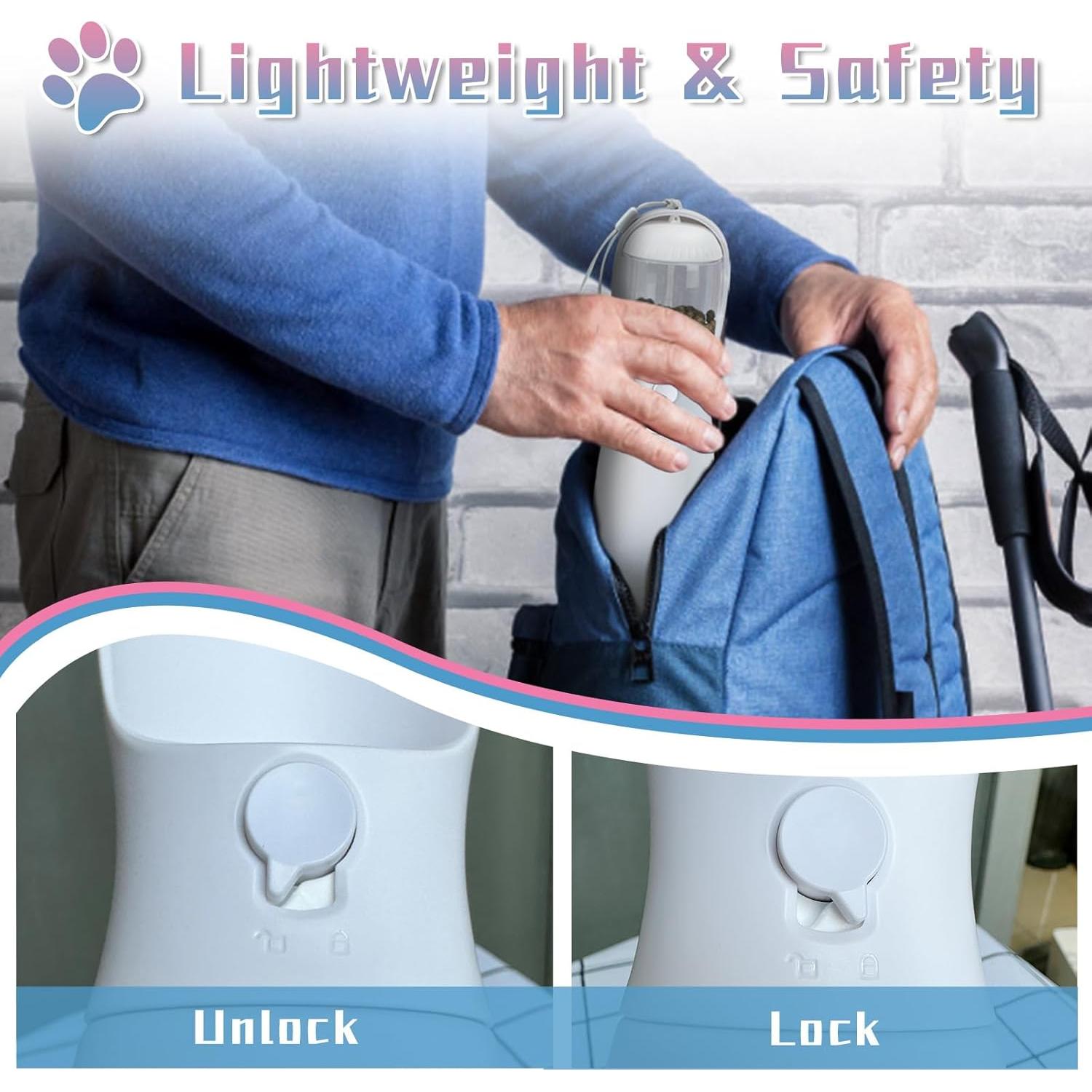 Botella de Agua Portátil para Perros Mitocapy 19Oz Doble Función