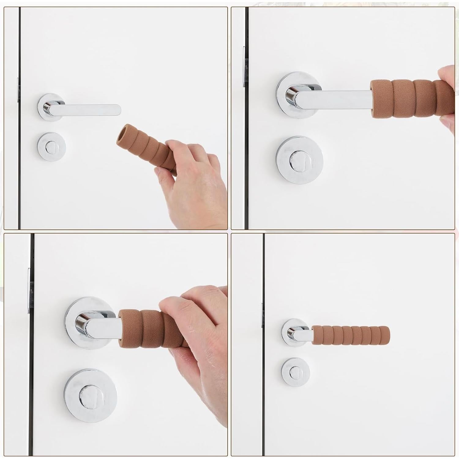 Cubiertas de Manijas de Puerta uxcell 5 Pcs Negro Espiral