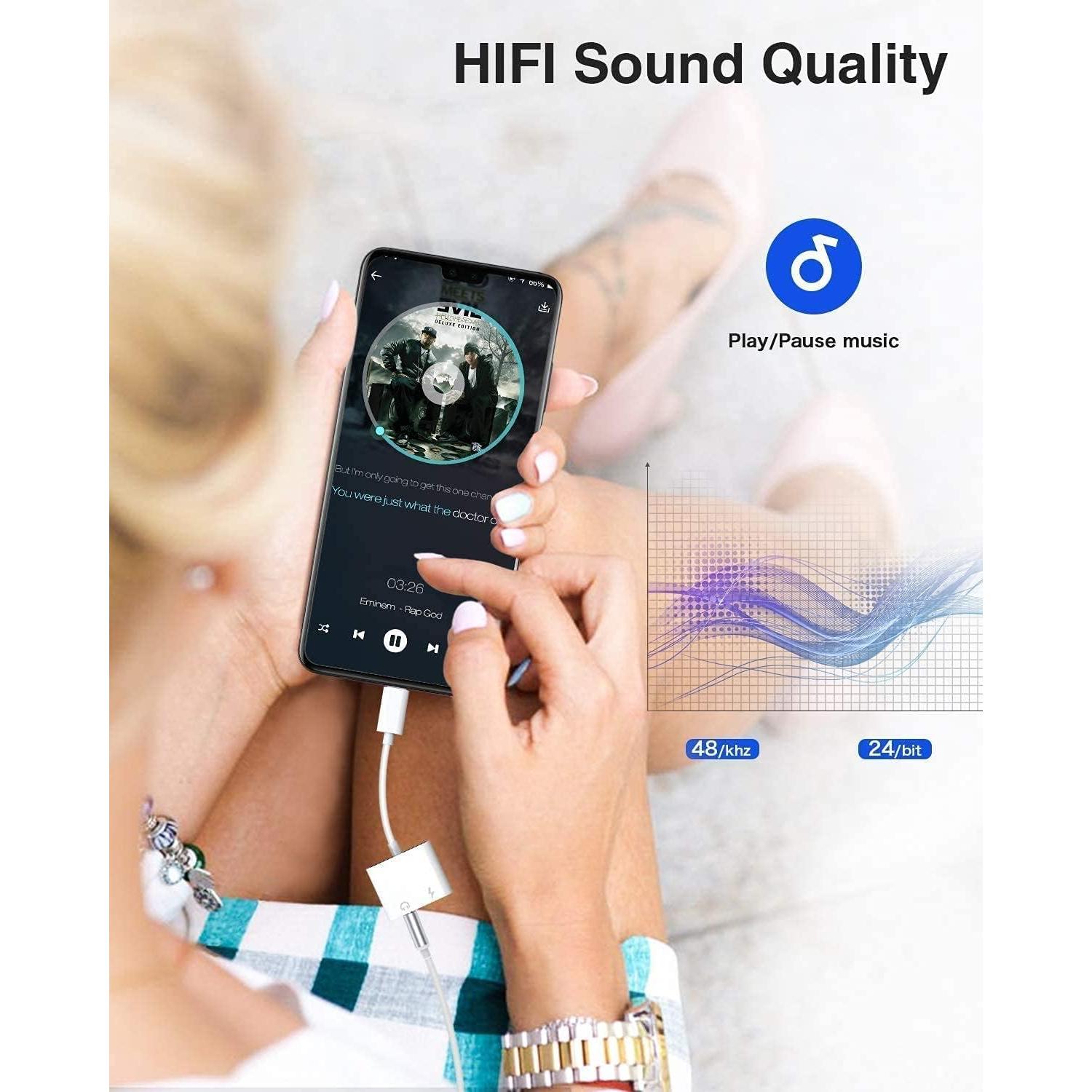 Adaptador de Auriculares Lightning a 3.5mm esbeecables 3 Pzs