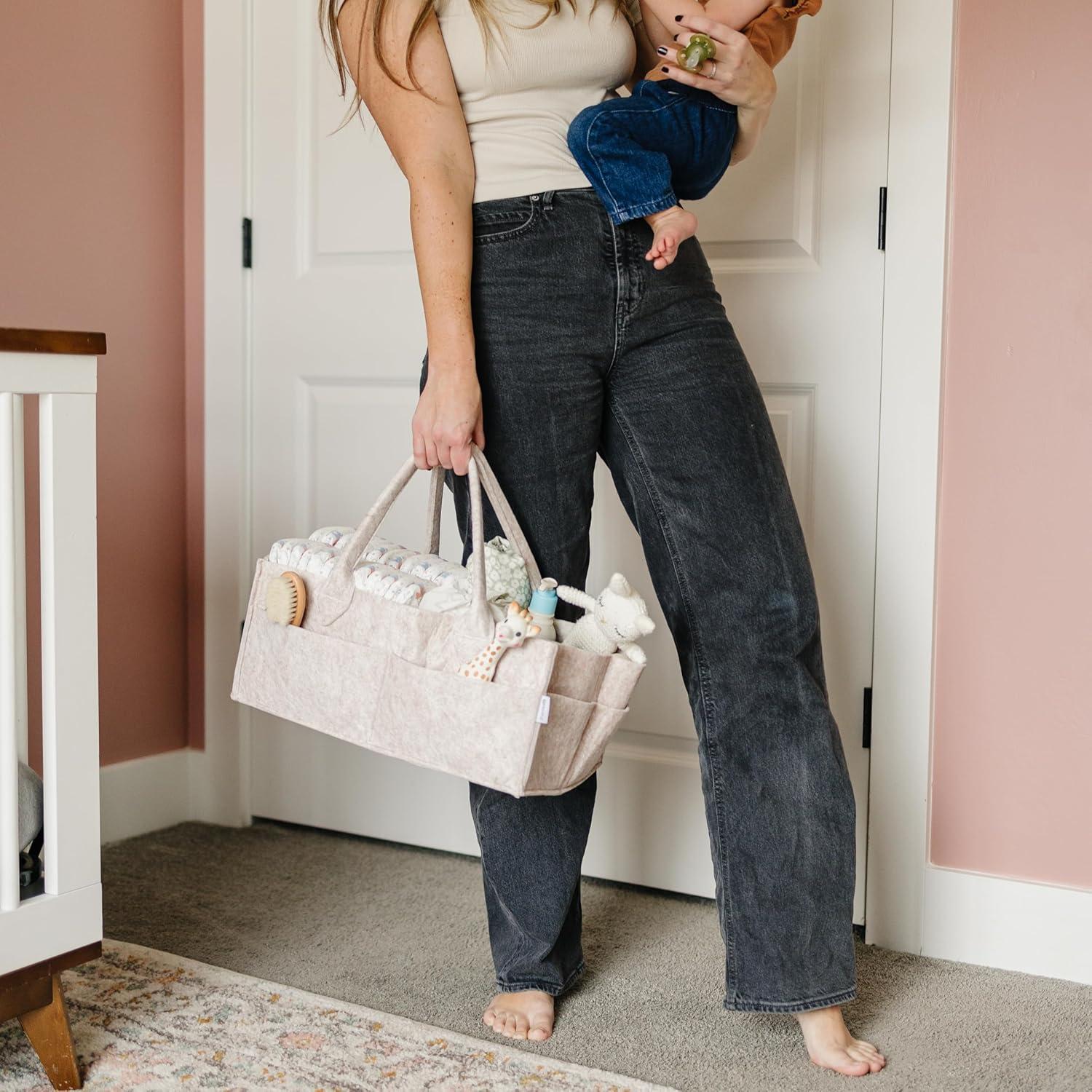 Organizador de Pañales PUTSKA XL Mocha Oscuro - Fieltro Ecológico