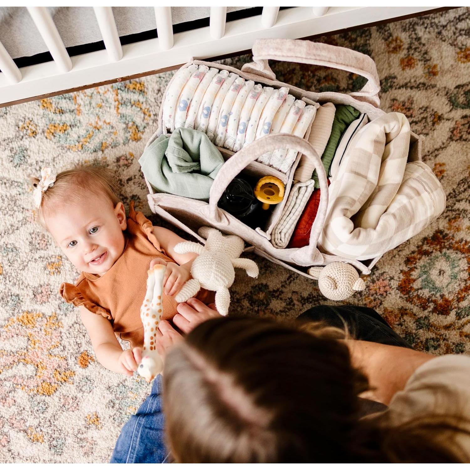 Organizador de Pañales PUTSKA XL Mocha Oscuro - Fieltro Ecológico