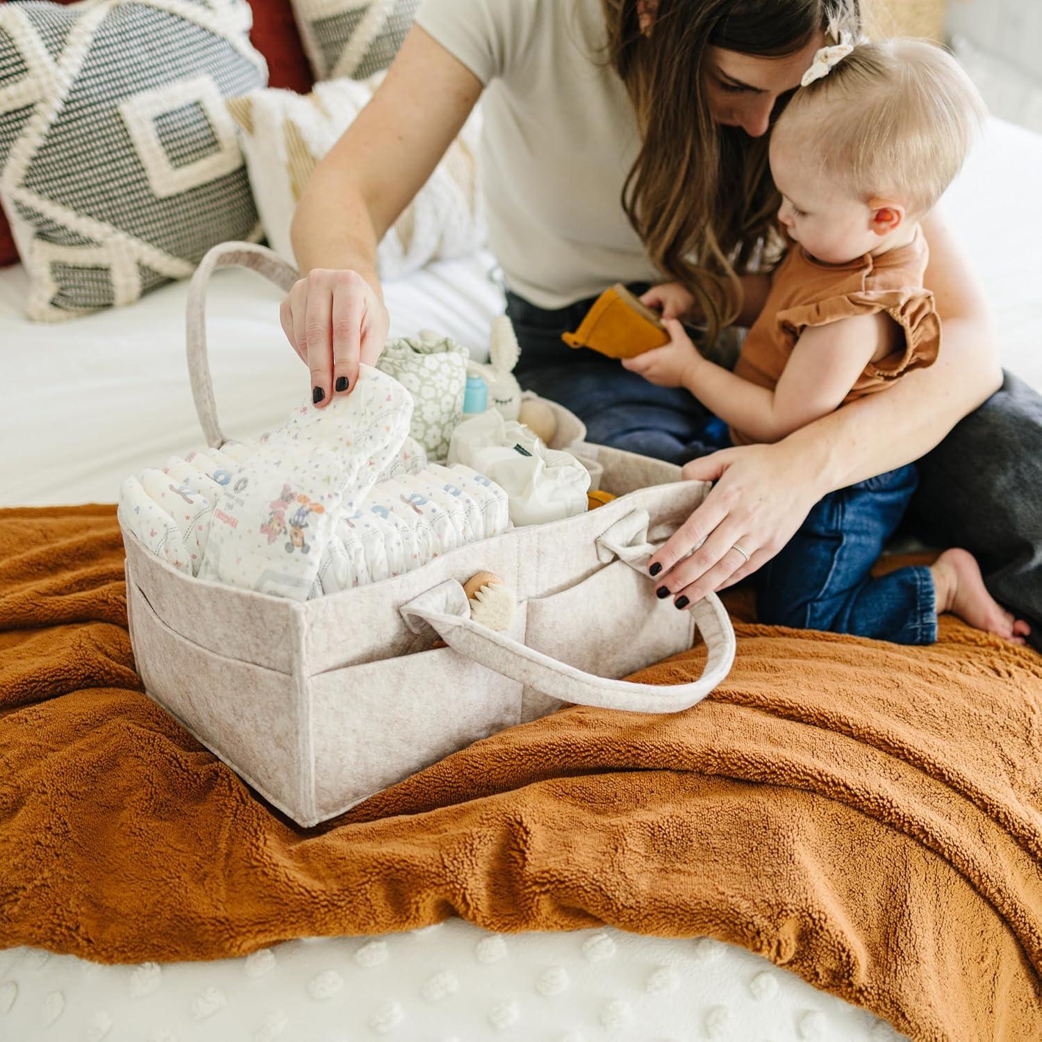 Organizador de Pañales PUTSKA XL Mocha Oscuro - Fieltro Ecológico