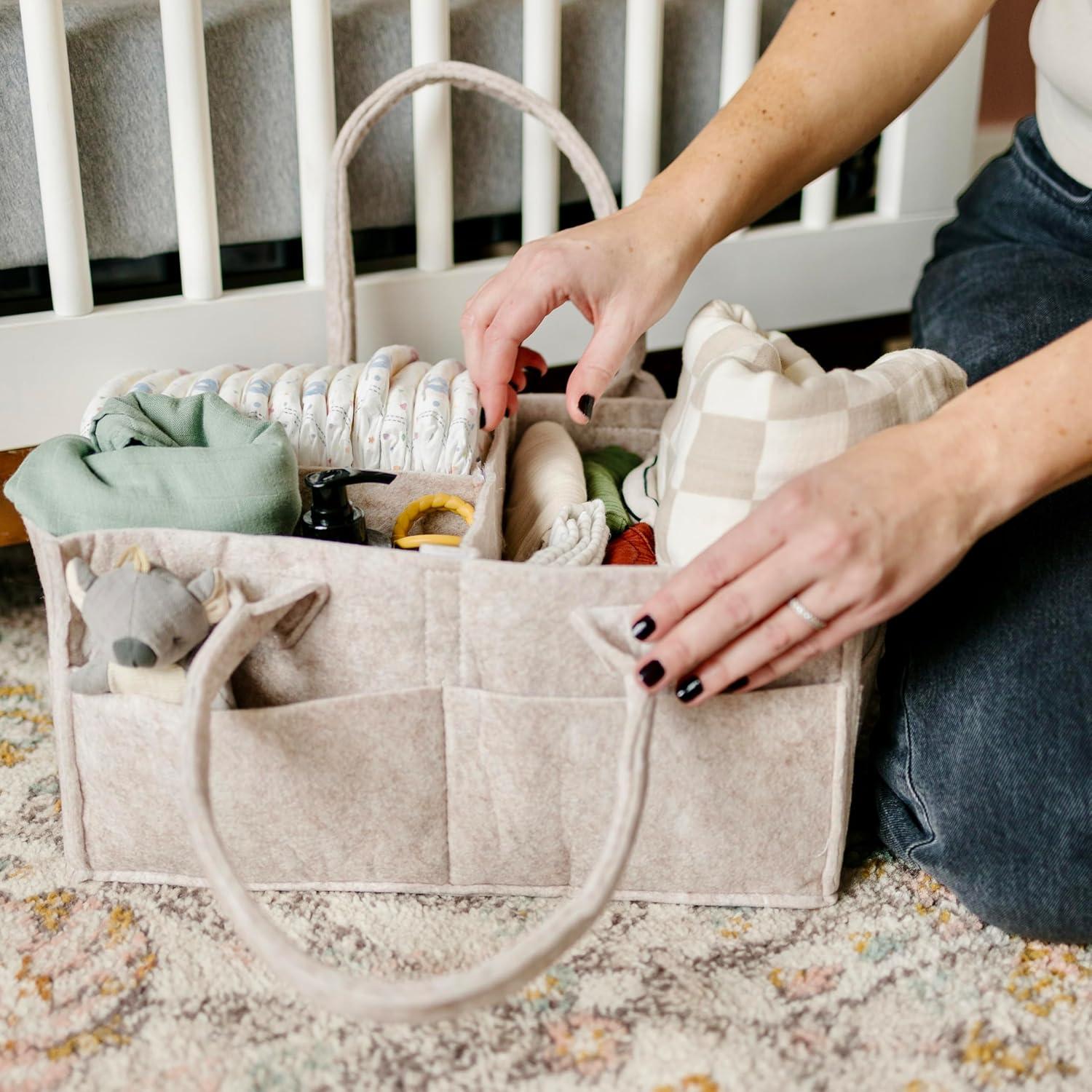 Organizador de Pañales PUTSKA XL Mocha Oscuro - Fieltro Ecológico