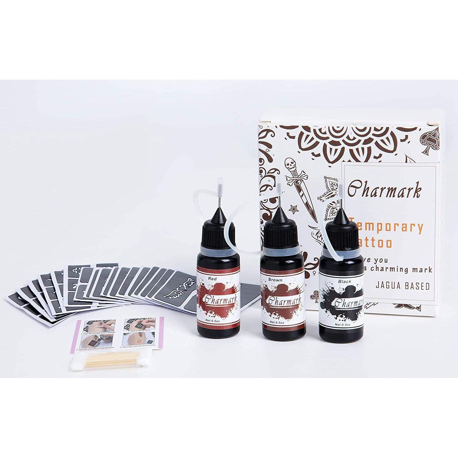 Kit de Pintura Temporal de Pecas Charmark 84 Pcs con 3 Tintas