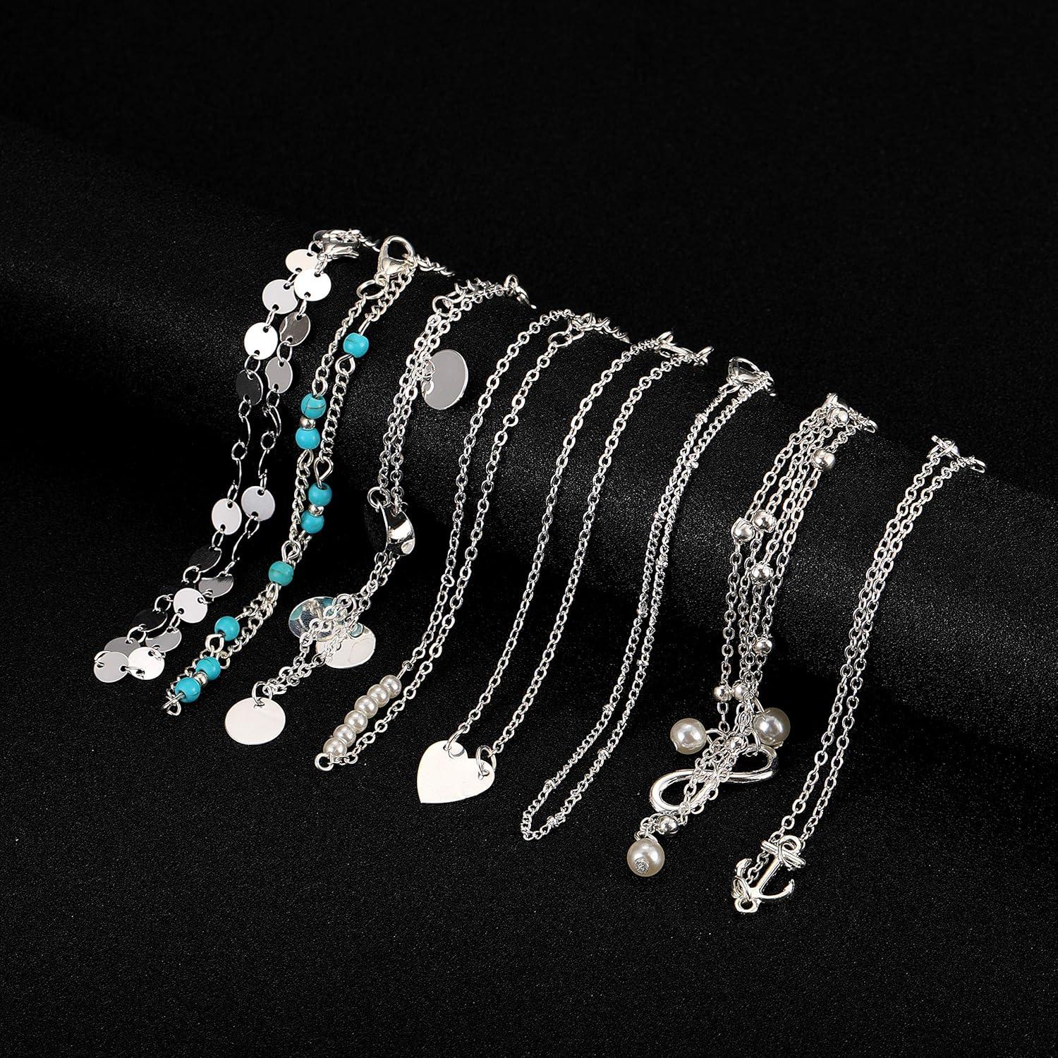 Conjunto 16 Tobilleras Ajustables Softones Plata y Oro