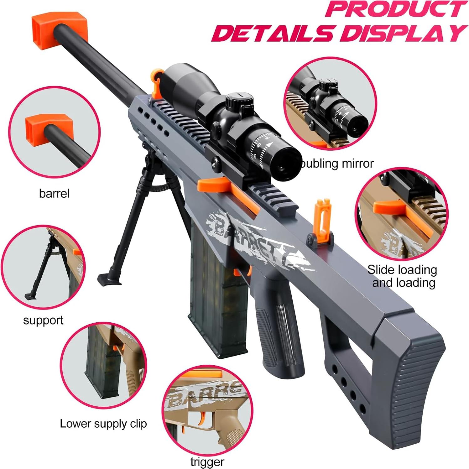 Pistola de Juguete Bsyzyani HD con Balas Blandas 0.88 kg