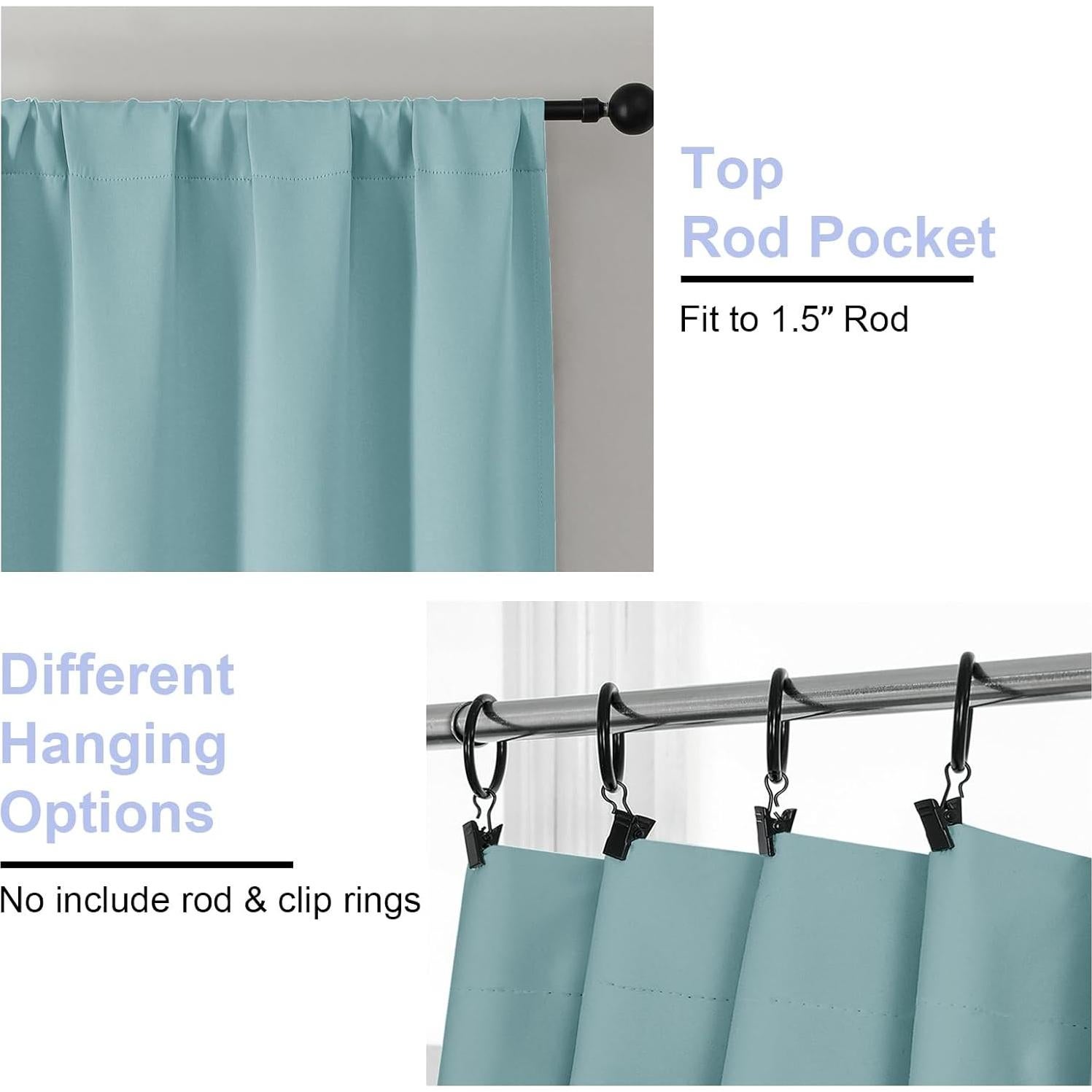 Cortinas Opacas Aqua Simplebrand 2 Paneles 101.6x91.4cm