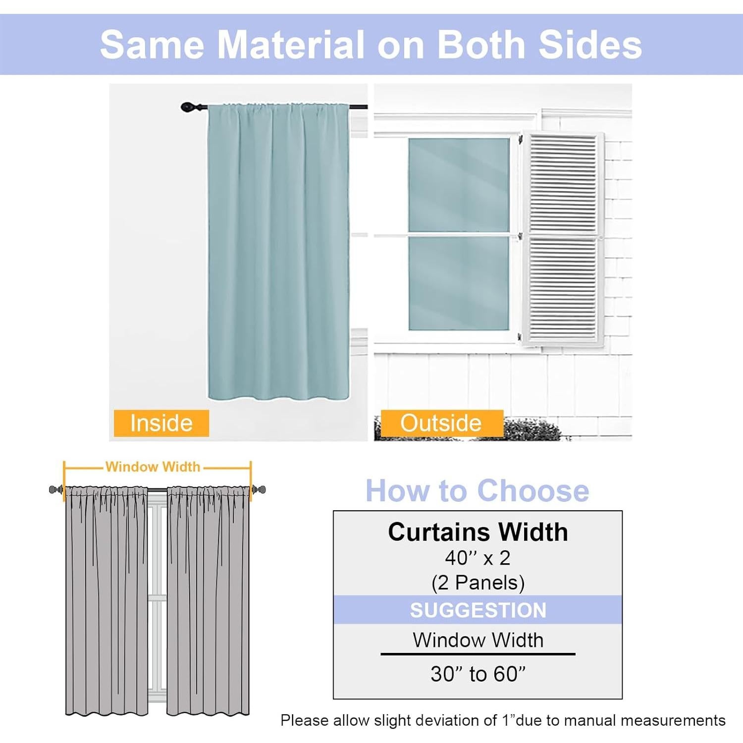 Cortinas Opacas Aqua Simplebrand 2 Paneles 101.6x91.4cm