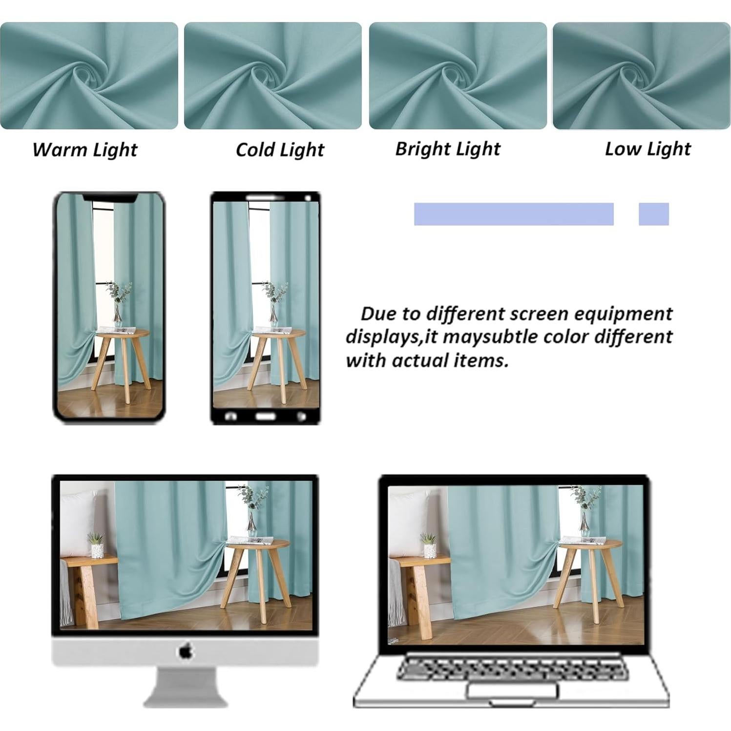 Cortinas Opacas Aqua Simplebrand 2 Paneles 101.6x91.4cm