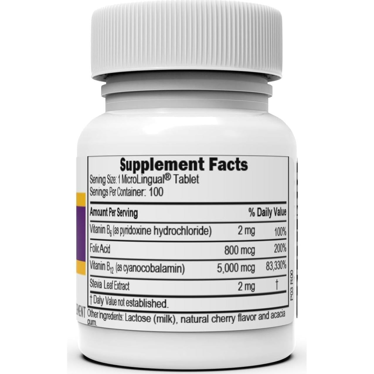 Vitamina B12 Sublingual 5000 mcg Superior Source - 100 Tabletas