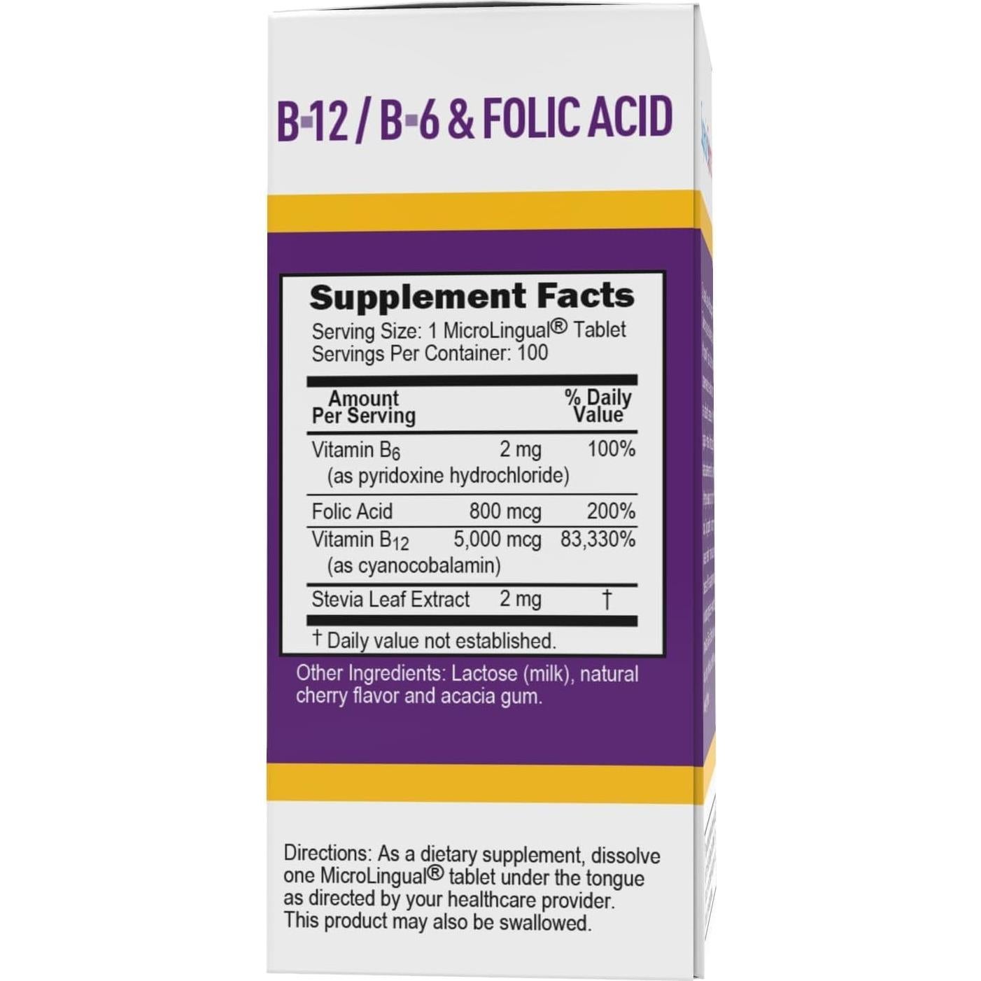 Vitamina B12 Sublingual 5000 mcg Superior Source - 100 Tabletas