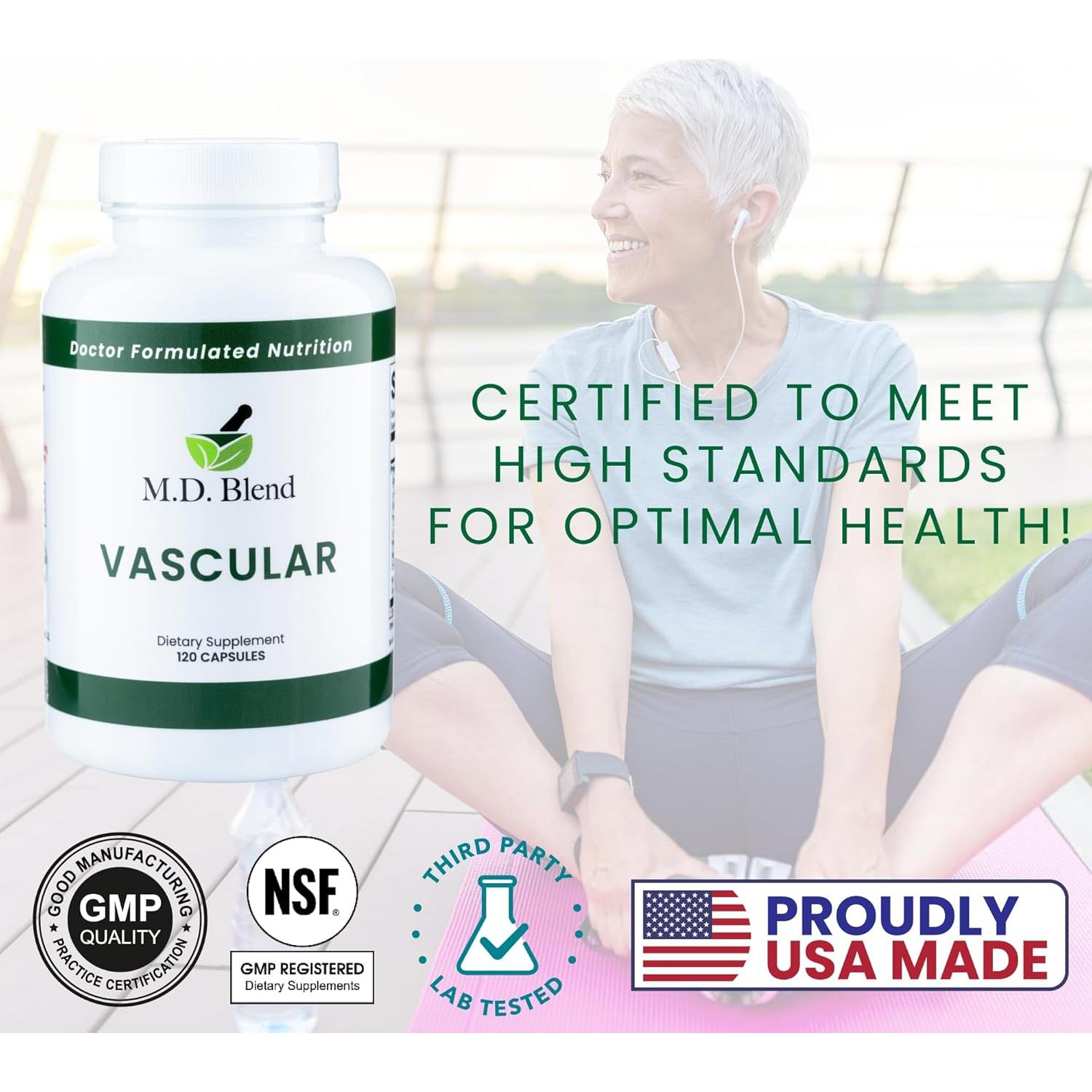 Suplemento Vascular M.D. Blend - 120 Cápsulas de Ajo y Jengibre