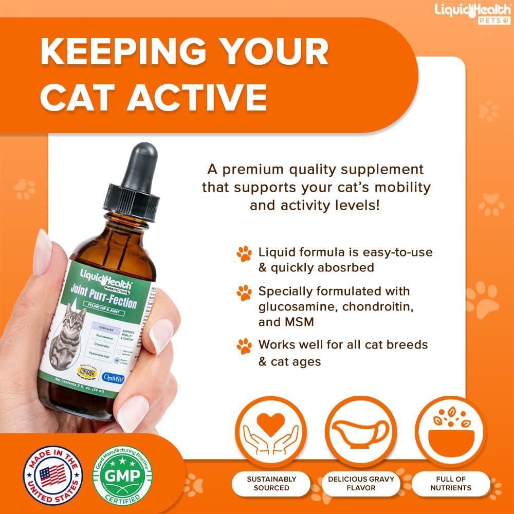 Gotas de Glucosamina Liquid Health para Gatos - 59.15 ml x 2