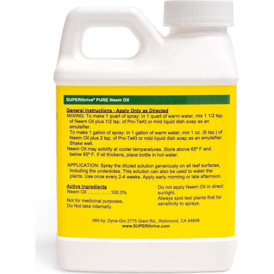 Aceite de Neem Puro Orgánico SUPERthrive 226g - Spray Foliar
