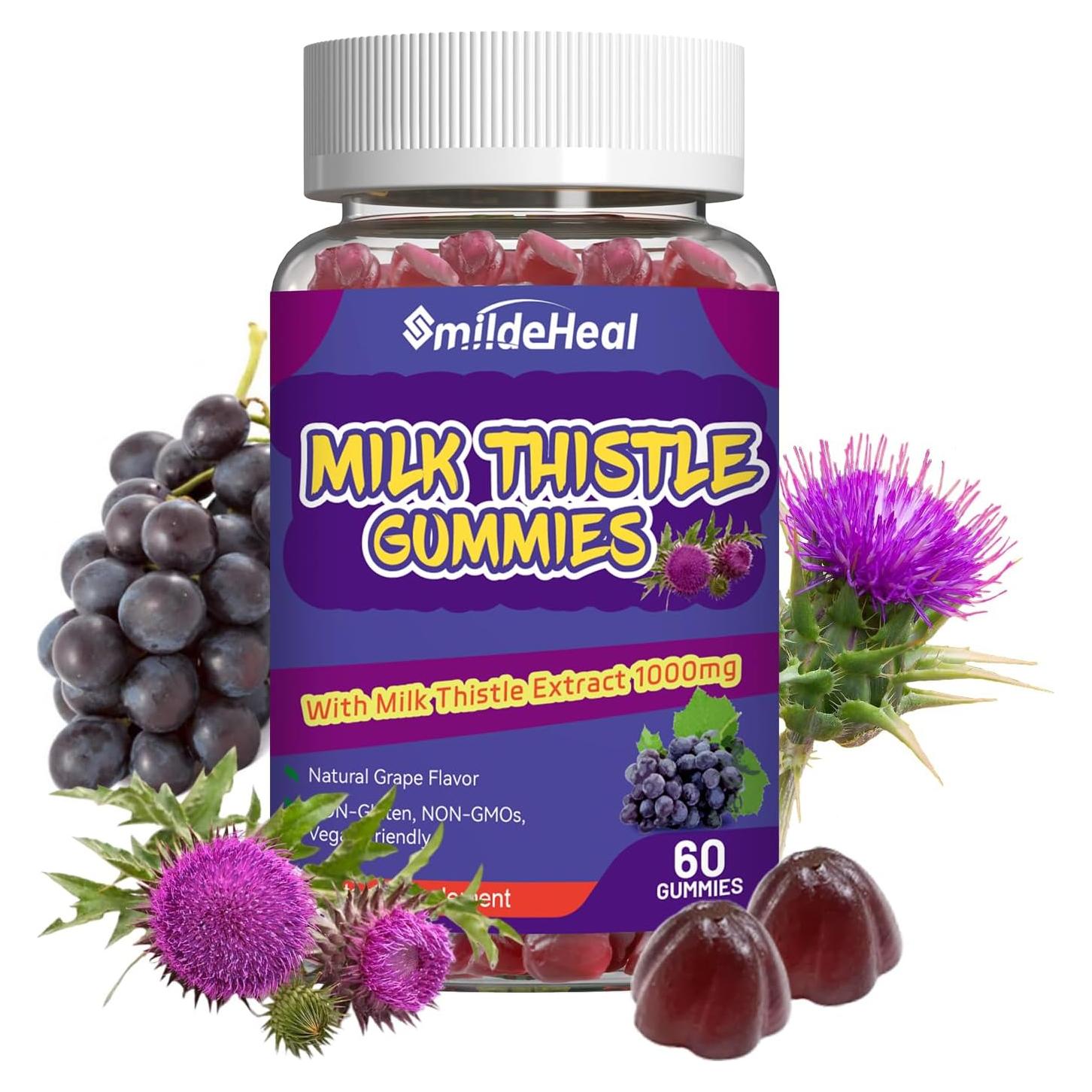 Gomitas de Cardo Mariano SmildeHeal 1000mg 60 Unidades Veganas