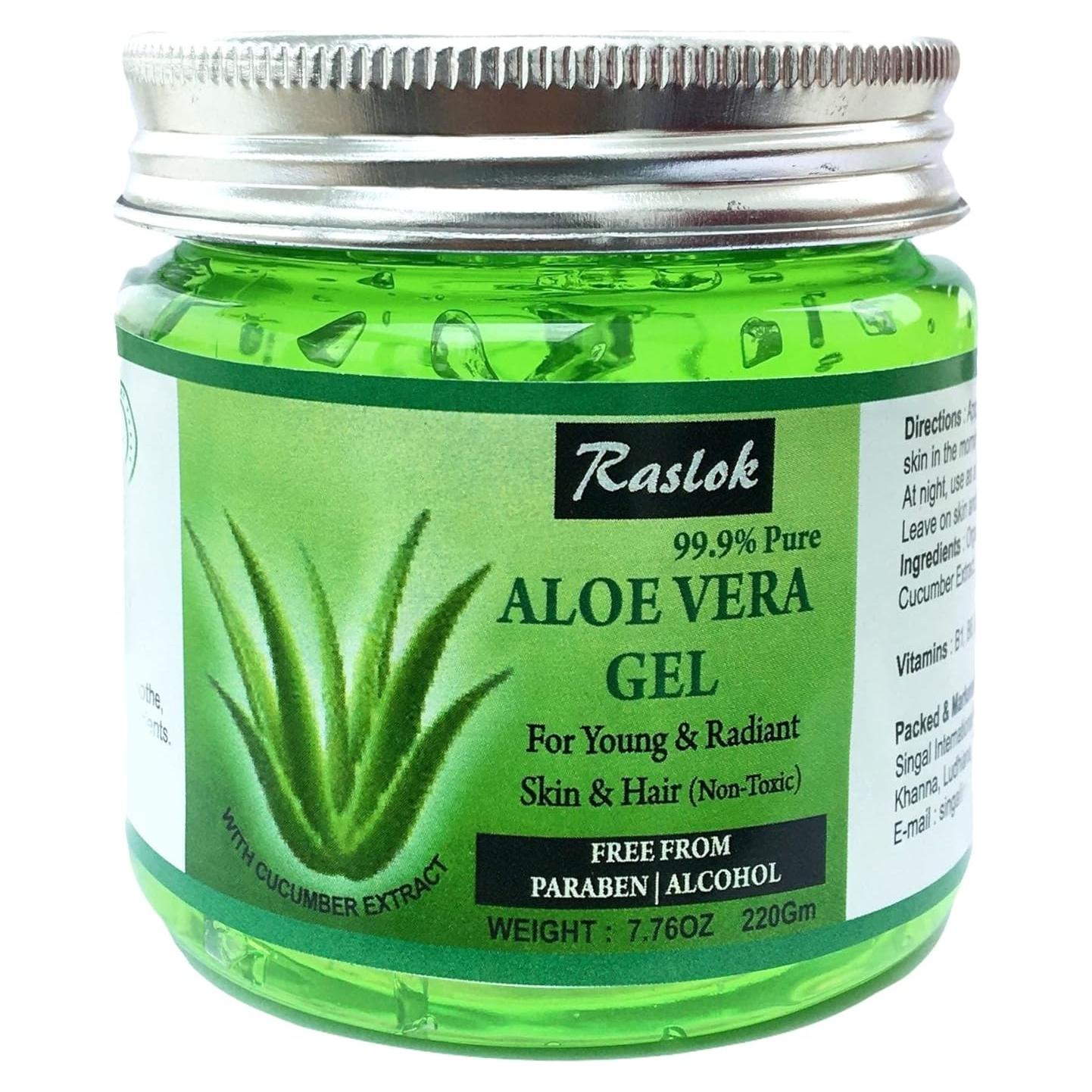 Gel de Aloe Vera Puro Orgánico 219.9 g - Hidratante Facial y Capilar
