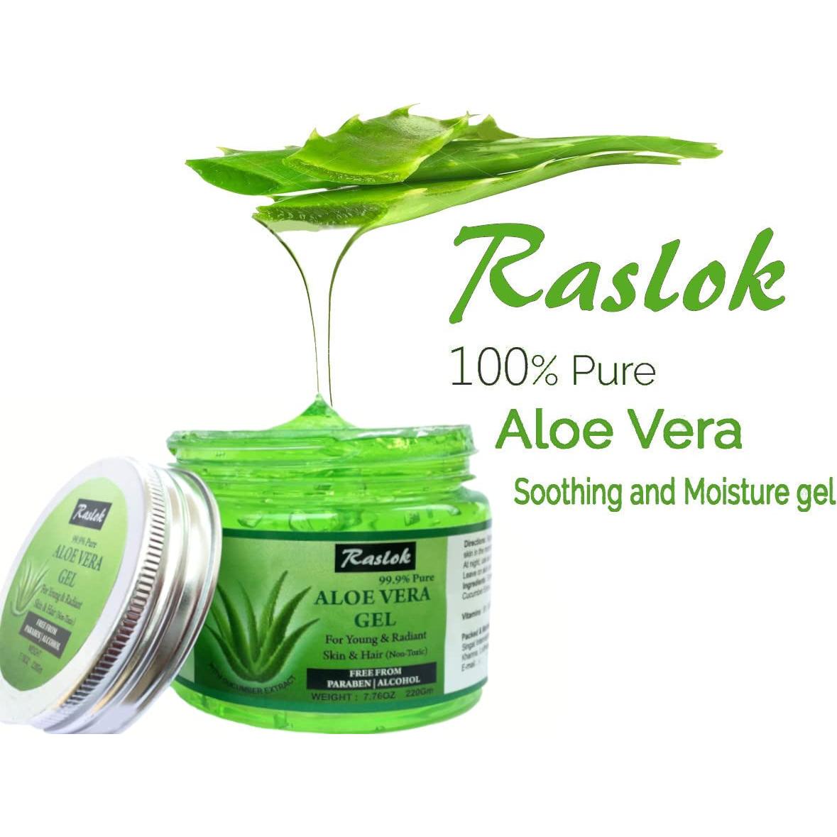 Gel de Aloe Vera Puro Orgánico 219.9 g - Hidratante Facial y Capilar