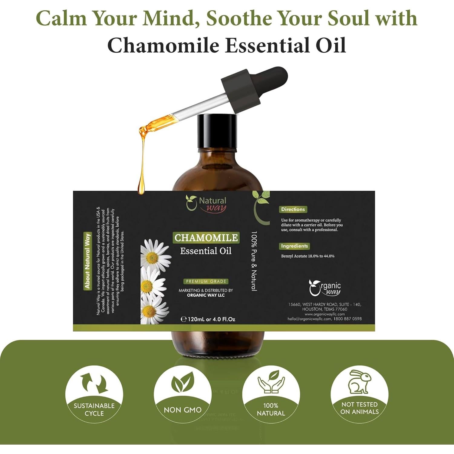 Aceite Esencial de Manzanilla Natural Way 120 mL - Aromaterapia