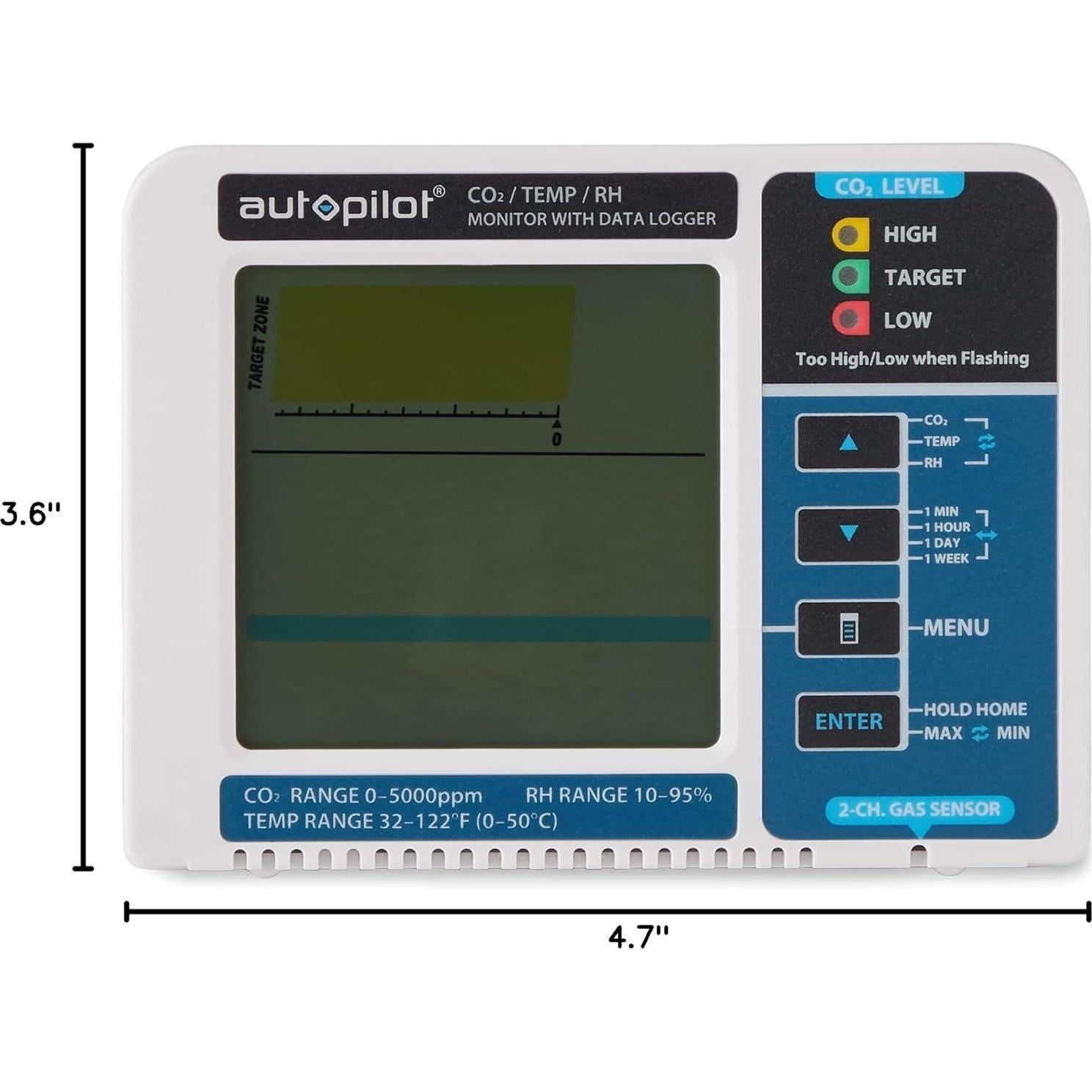 Monitor de CO2 Autopilot APCEM2 con registrador de datos