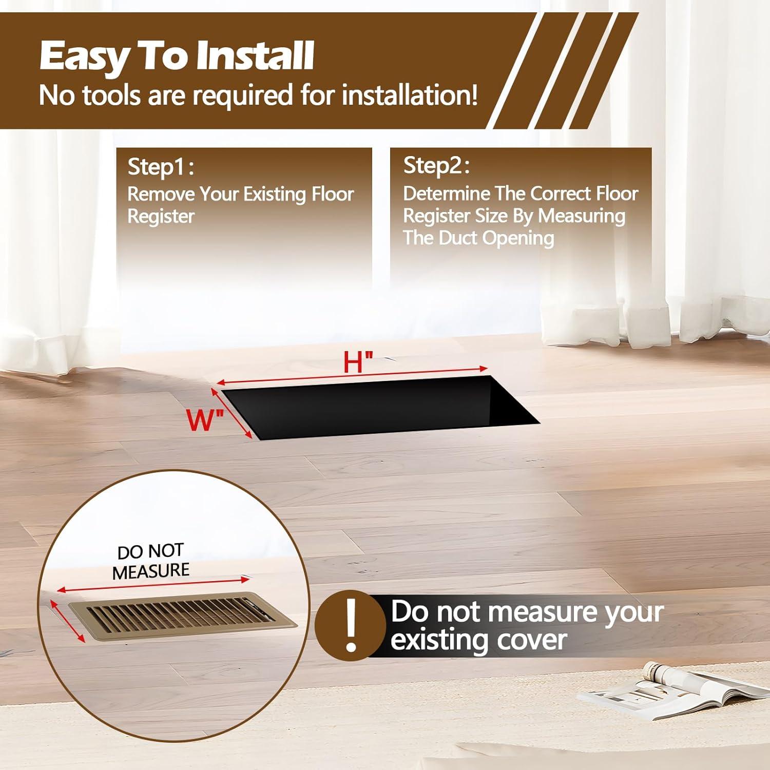 Registro de Piso WAWINY 10x25 cm Acero Marrón Ajustable