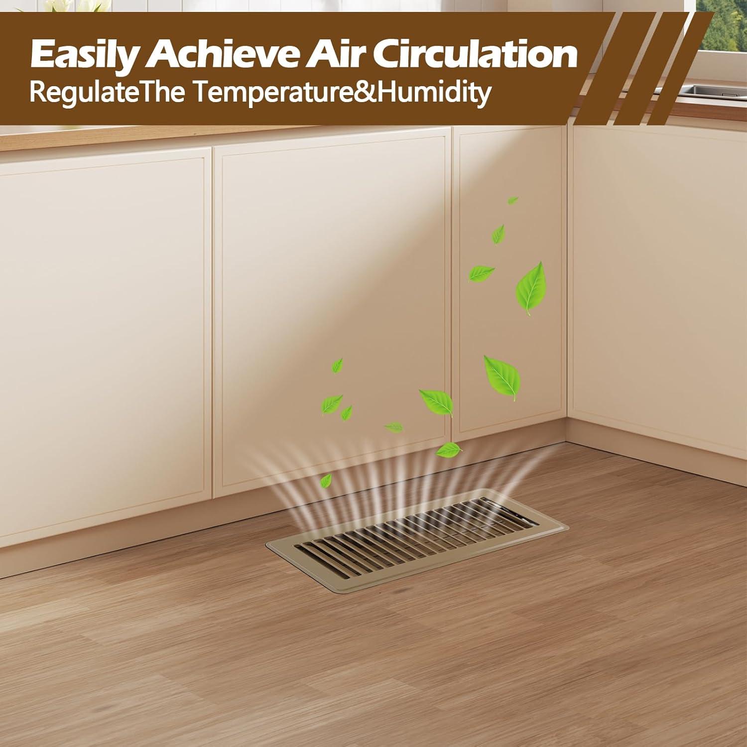 Registro de Piso WAWINY 10x25 cm Acero Marrón Ajustable