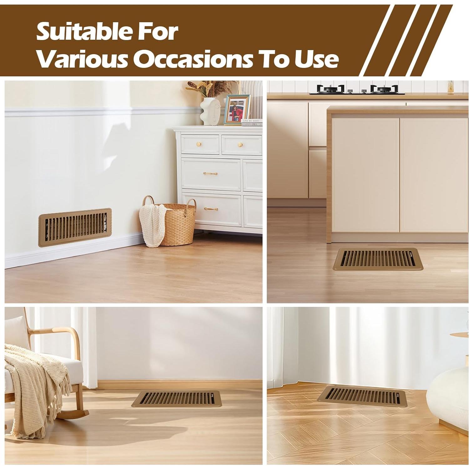 Registro de Piso WAWINY 10x25 cm Acero Marrón Ajustable