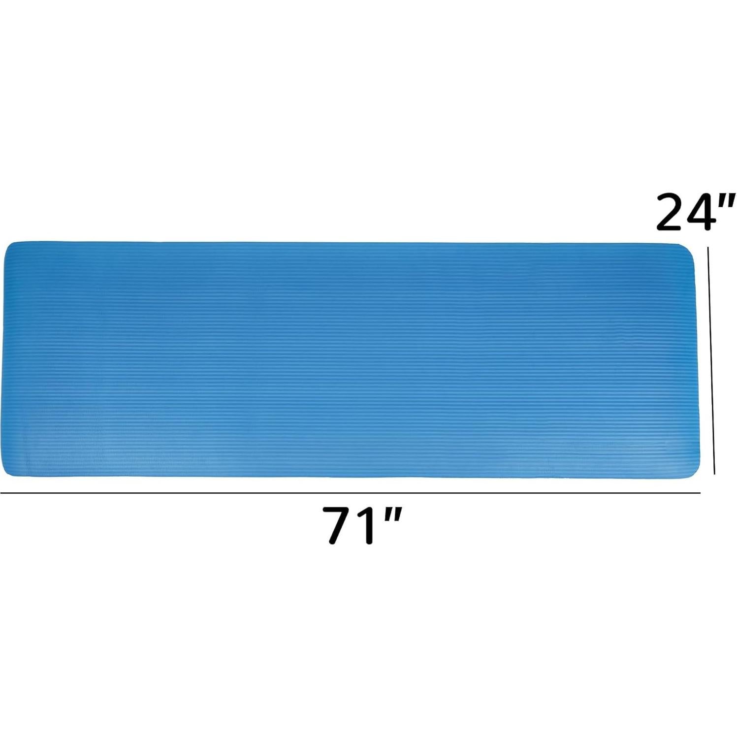 Alfombrilla de Yoga Fitvids Antidesgarro 180x61 cm Azul