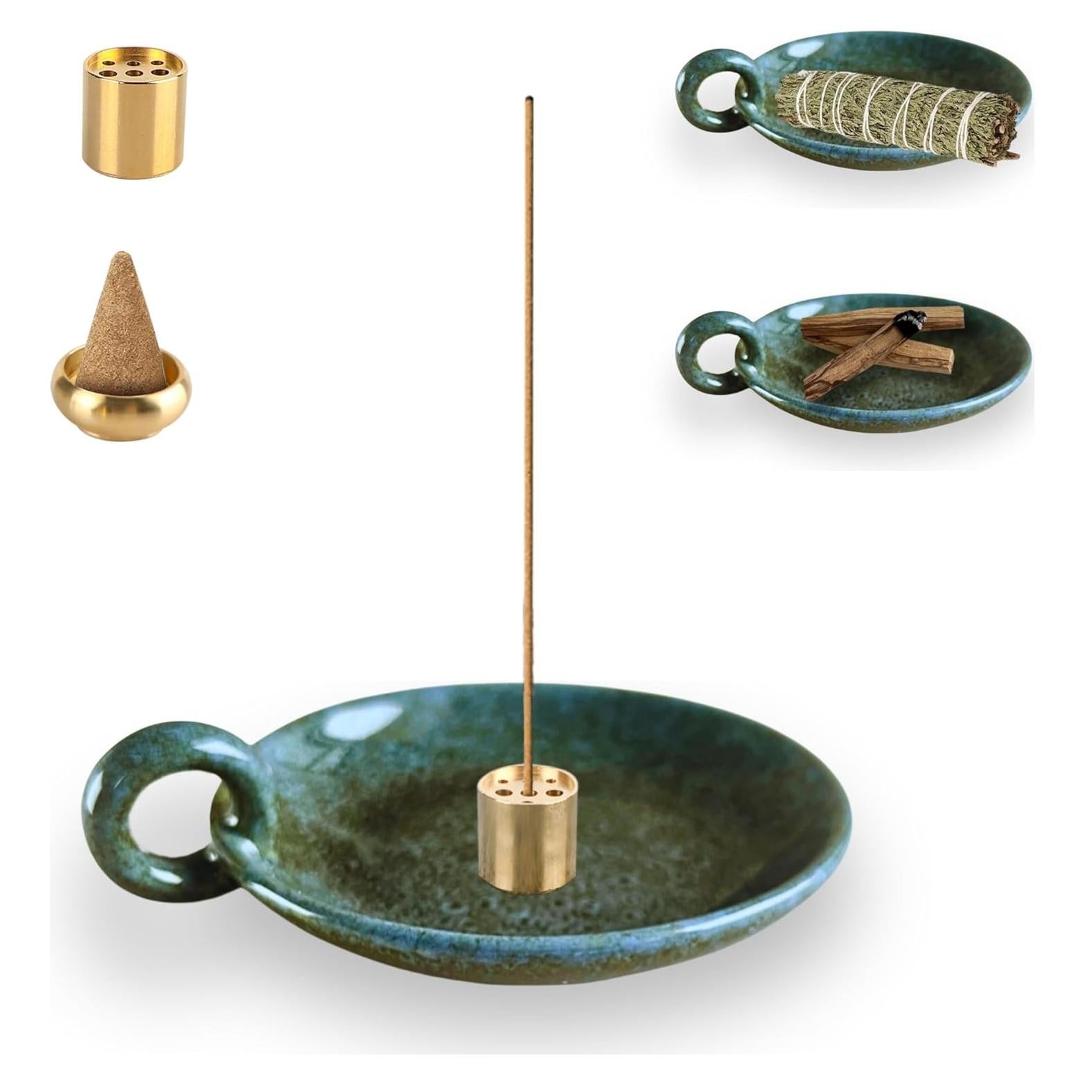 Soporte de Cerámica para Incienso Genérico Azul 12 oz