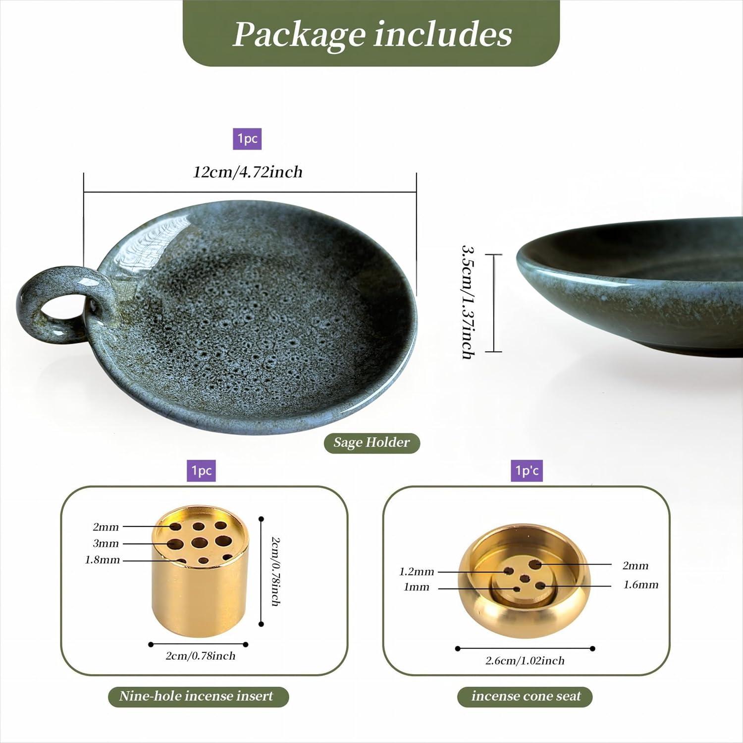 Soporte de Cerámica para Incienso Genérico Azul 12 oz