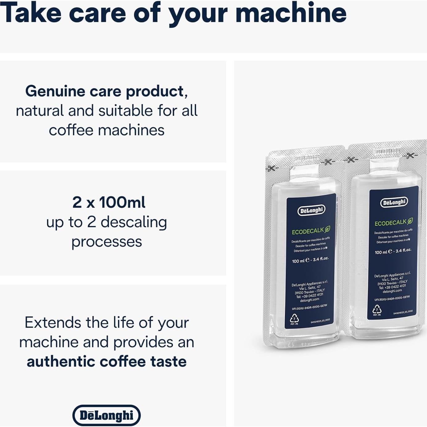 Desincrustante Ecológico De'Longhi DLSC200, 200ml (Paquete de 2)