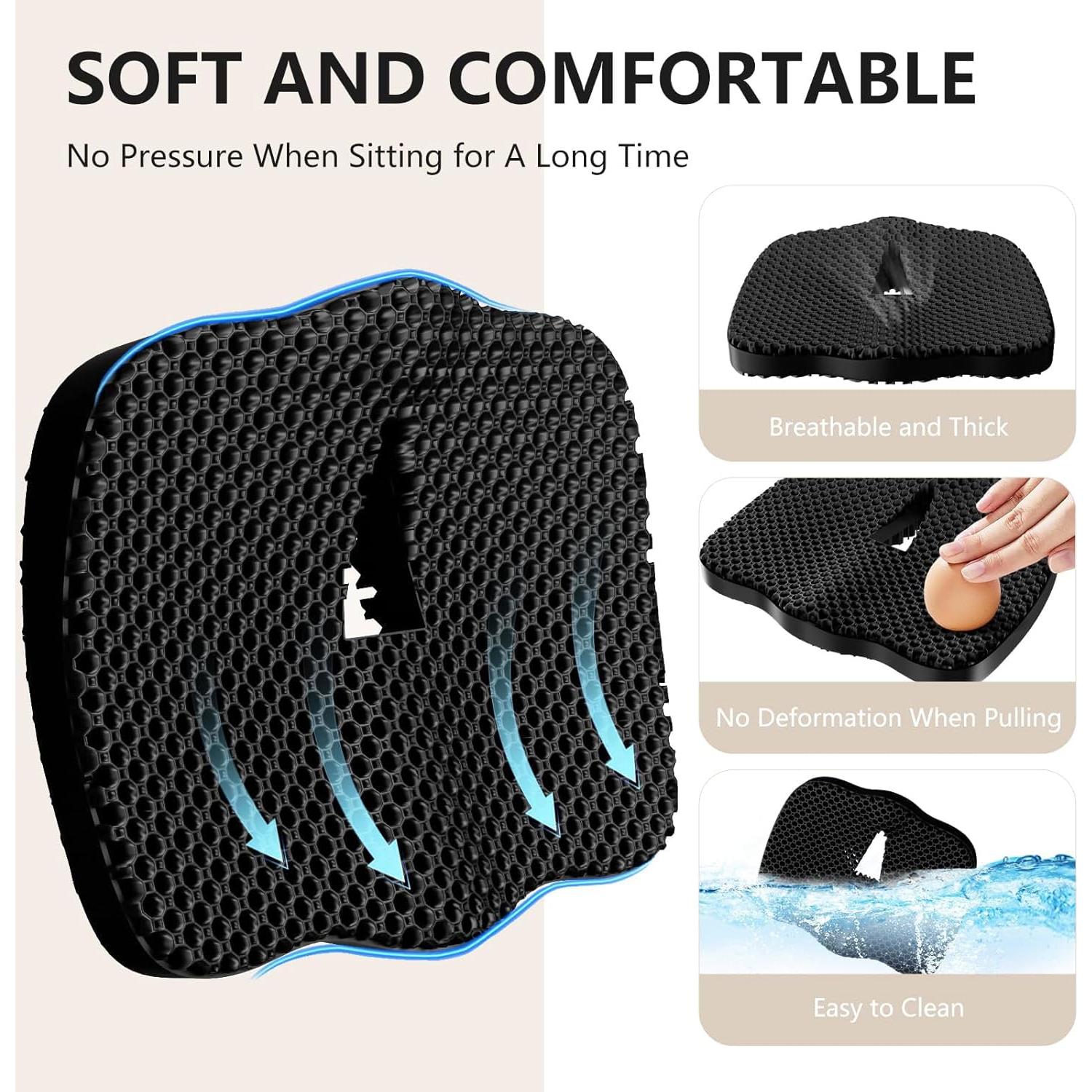 Cojín de Gel Tsmertor para Silla de Oficina y Automóvil 45x37cm