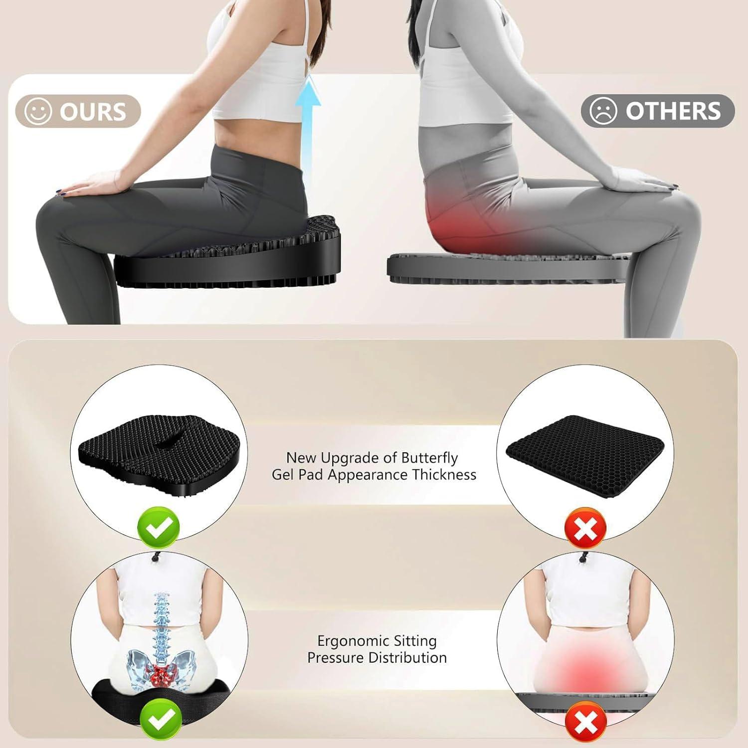 Cojín de Gel Tsmertor para Silla de Oficina y Automóvil 45x37cm