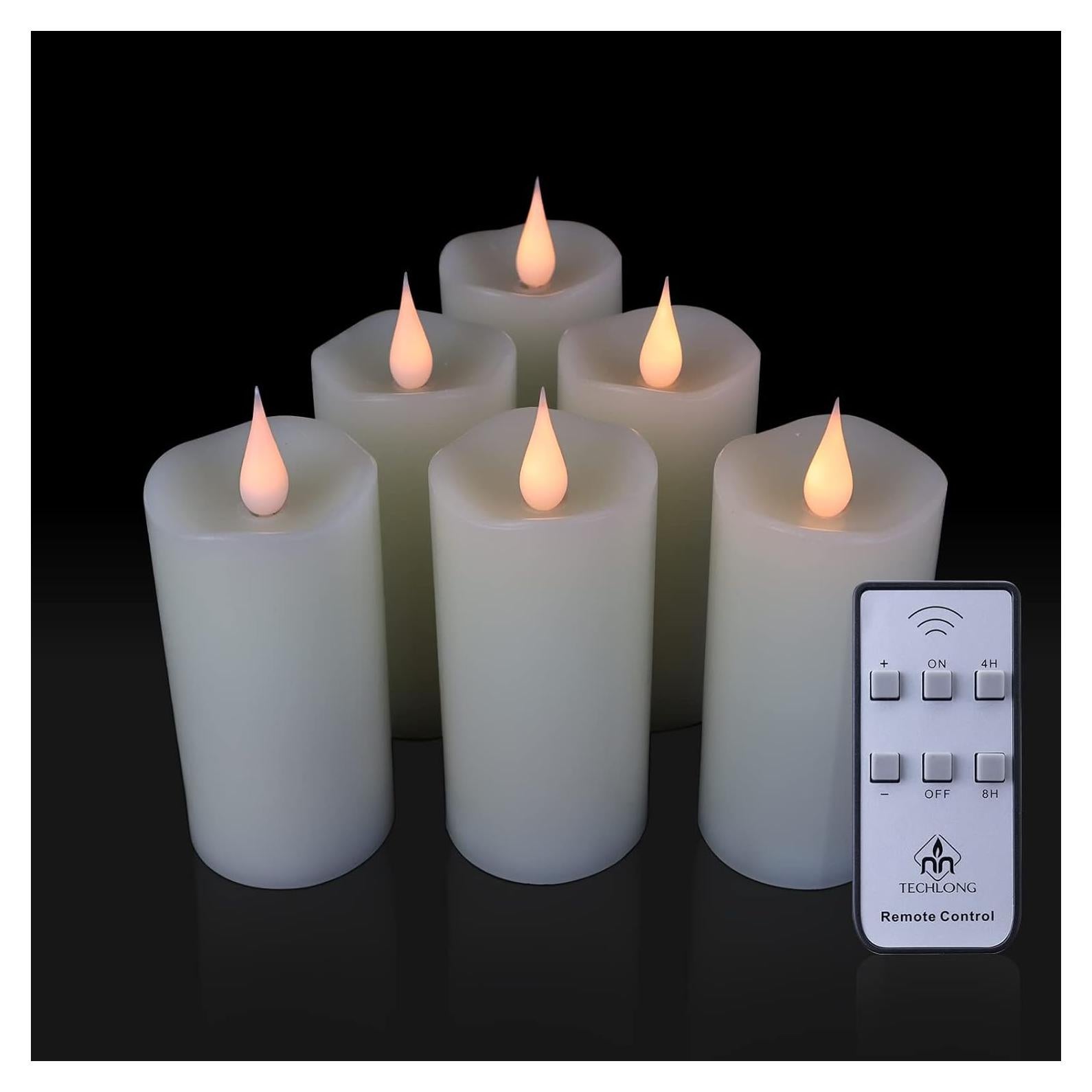 Velas LED Sin Llama 3D Parpadeantes TECHLONG - Paquete de 6
