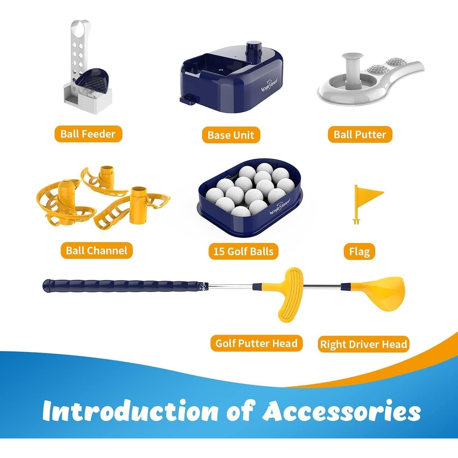 Conjunto de Golf para Niños EagleStone con Lanzador Pedal