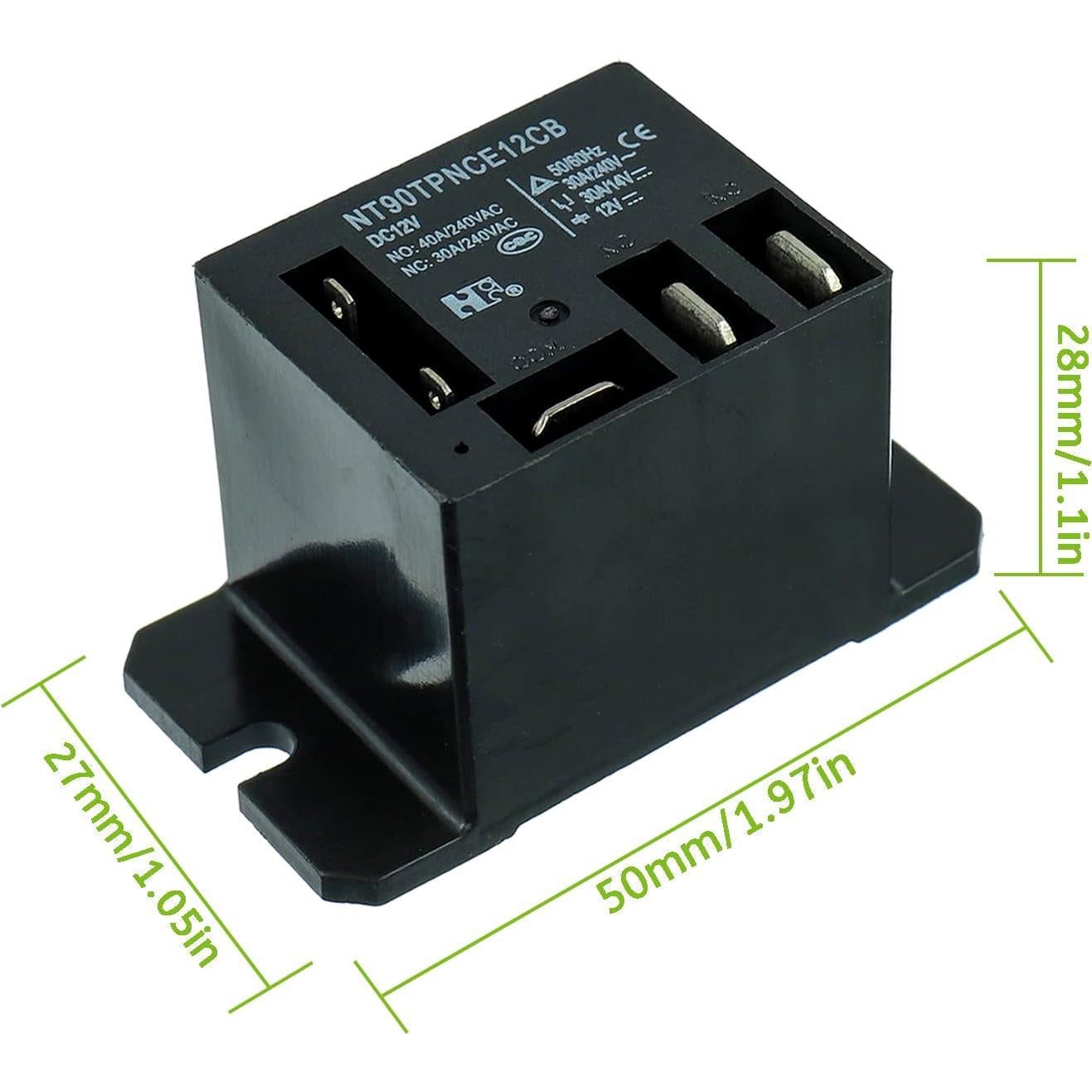 Relé de Potencia EPLZON NT90-DC12V 30A SPDT 240VAC Paquete 2