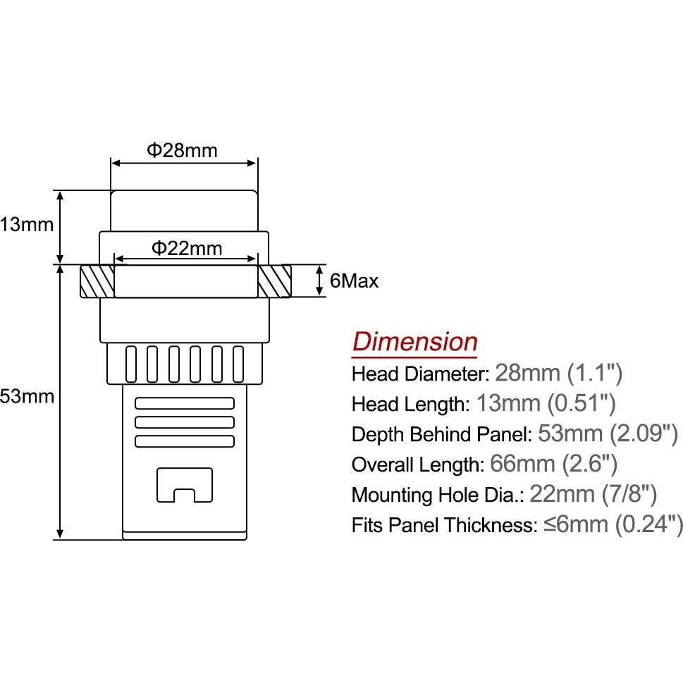 uxcell Red Indicator Light with Buzzer AC/DC 12V, 22mm Panel Mount Flashing Alarm, for Electrical Control Panel, HVAC, DIY Projects